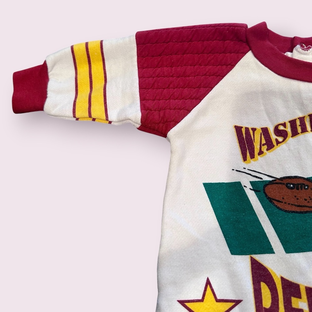 Vintage 1994 NFL Peanuts Snoopy Washington Redskins One Piece Sz 6-9 Months - Picture 6 of 11